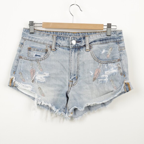 American Eagle Outfitters Hi Rise Festival Embroidered Shorts - Picture 2 of 8